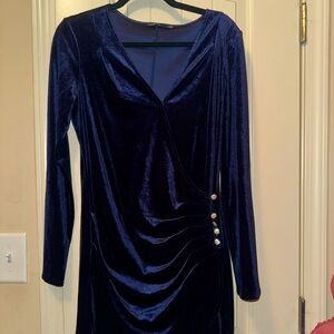 Ina Blue Velvet Dress - Size Large